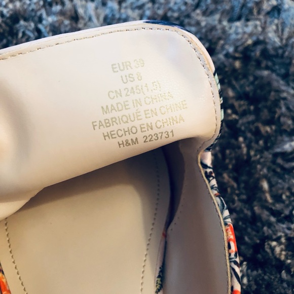 H&M Mules Light Pink Floral Pattern Size 39 - Picture 4 of 5